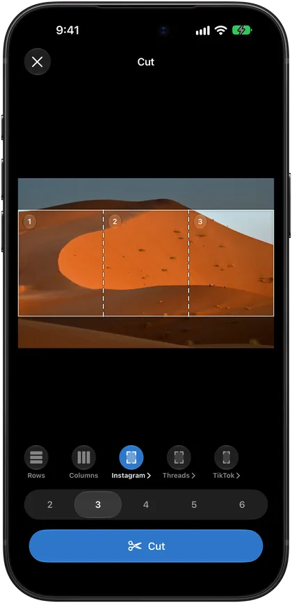 A desert dune in the Instagram 4:5 format